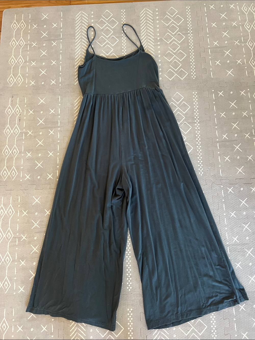 Quince Tencel Jersey Wideleg jumpsuit- green/blue size M - Picture 2 of 6